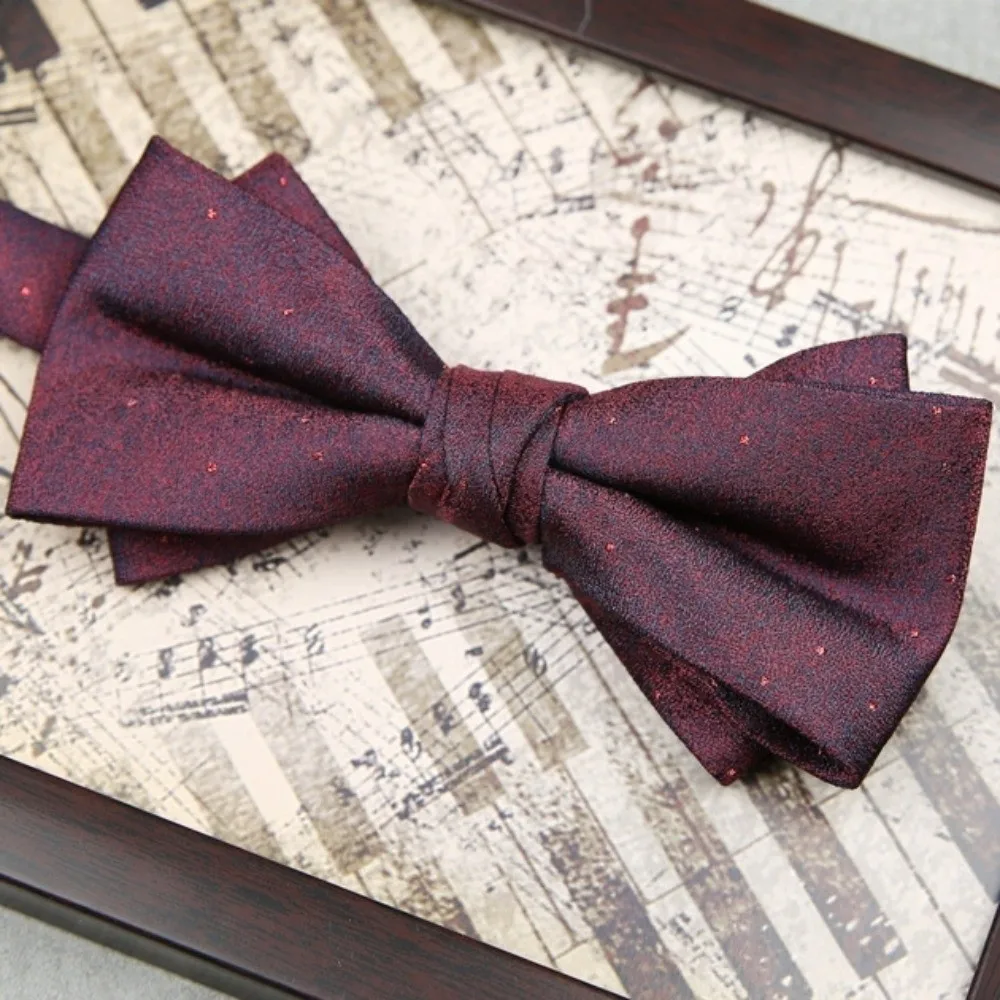 패션 조정 가능한 레드 Serise Bow Tie Soft Bowknot 남자 넥타이 폴카 포인트 줄무늬 신랑 Groomsman Cravat Suit 액세서리