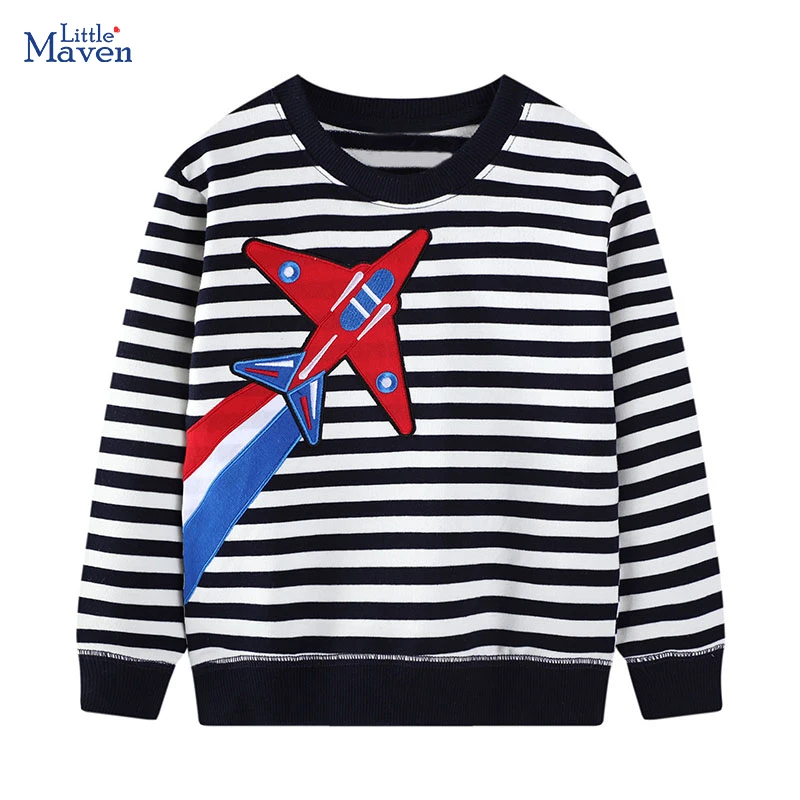 Little Maven 2025 Herbst Baby Jungen Sweatshirt Frühling Kinderkleidung Baumwolle Cartoon Flugzeug Kleinkind Kinderkleidung 2–7 Jahre
