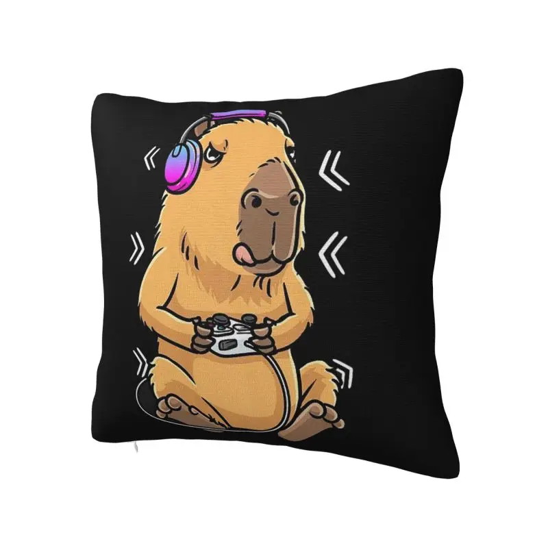 Capybara Giant Cavy Rodent Gamer Gaming Cushion Cover Polyester Velvet Throw Pillow Case For Sofa Chair Decoration Pillowcase