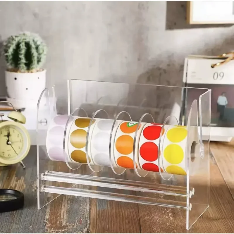 Acrylic sticker dispenser, roll rack, label holder, storage bracket placement