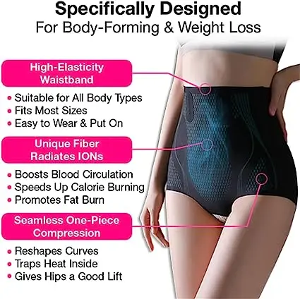 Ice Silk Ion Fiber Repair Shaping Women Tummy Control Sculpt Underwear Short High Waisted Body Shaper Briefs Firm Pant Shapewear