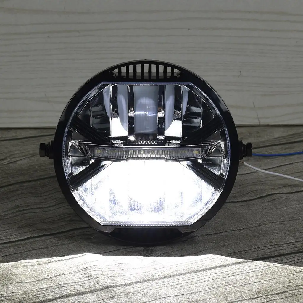 Waterproof Motorcycle Headlight LED Round Lamp Metal Body Energy Efficient Fog Light for Universal Motorbike Use