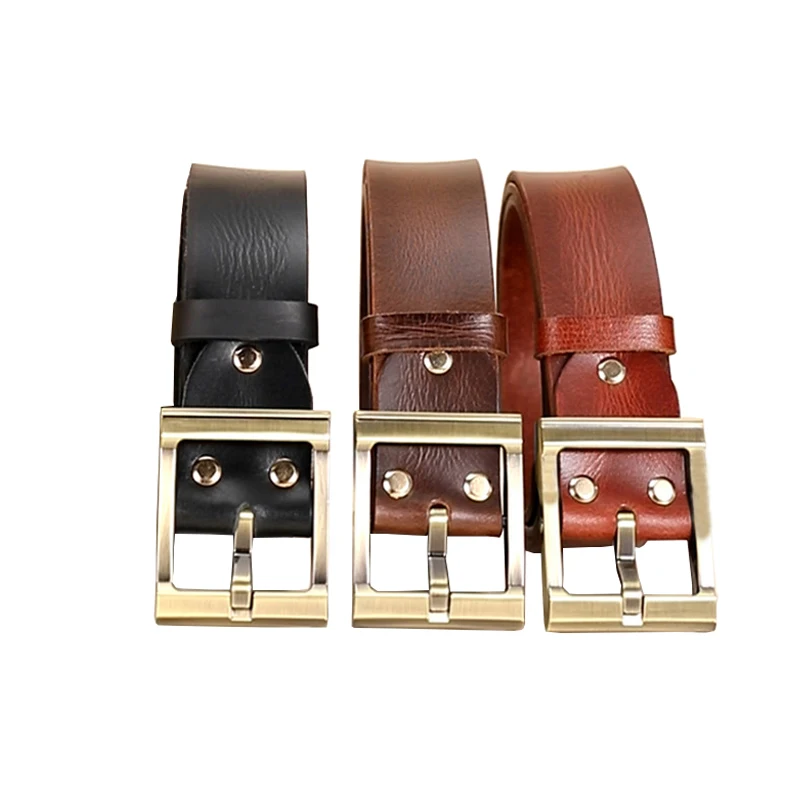 

Western Leather Gold Sliver Plated Pin Buckle Men Belt Fashion Wide 3.8cm Jeans Causal Pants Leather Men Belt