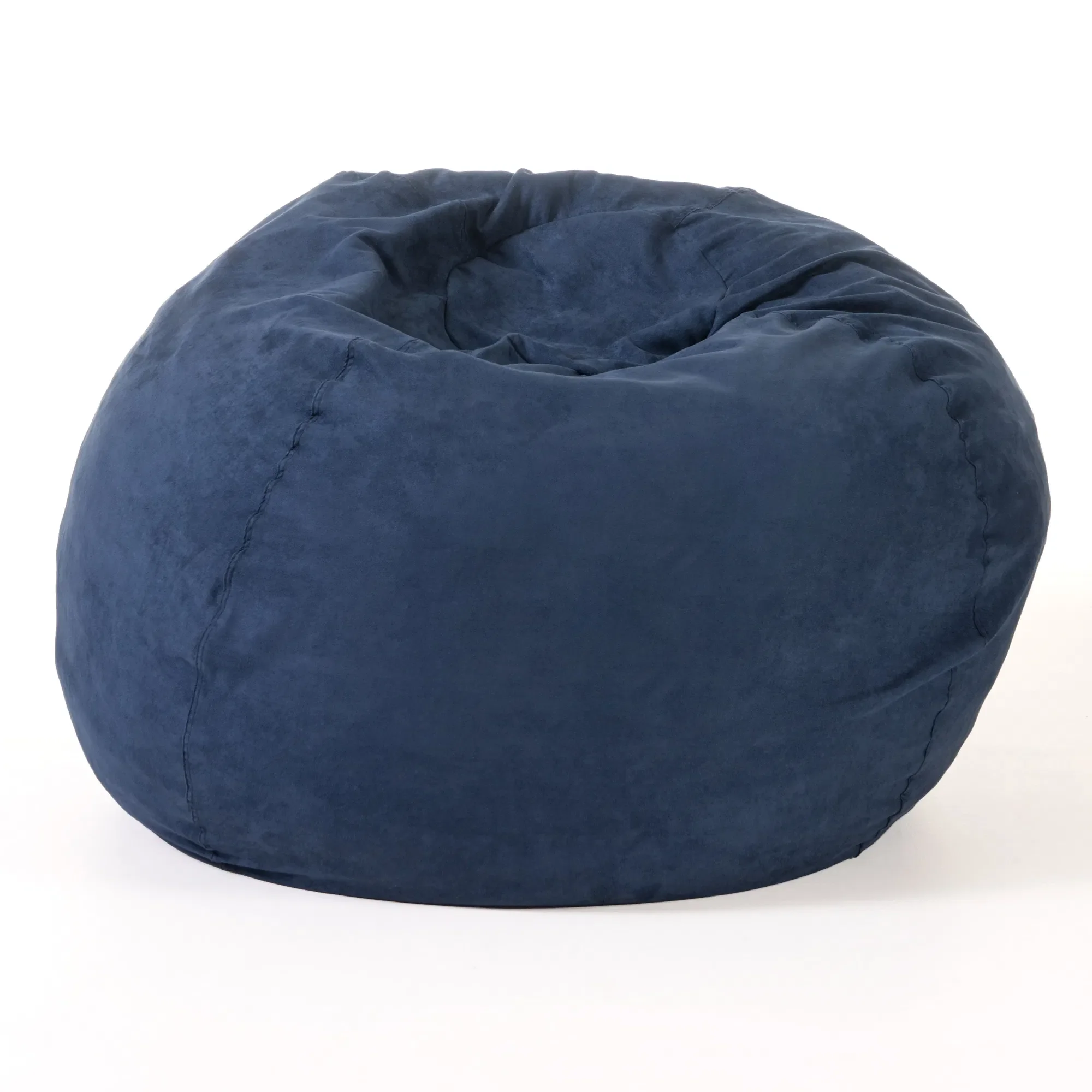 5-Foot Comfortable High-Density Shredded Foam Bean Bag Chair with Removable Microsuede Cover Bedroom Floor Lounge Midnight Blue