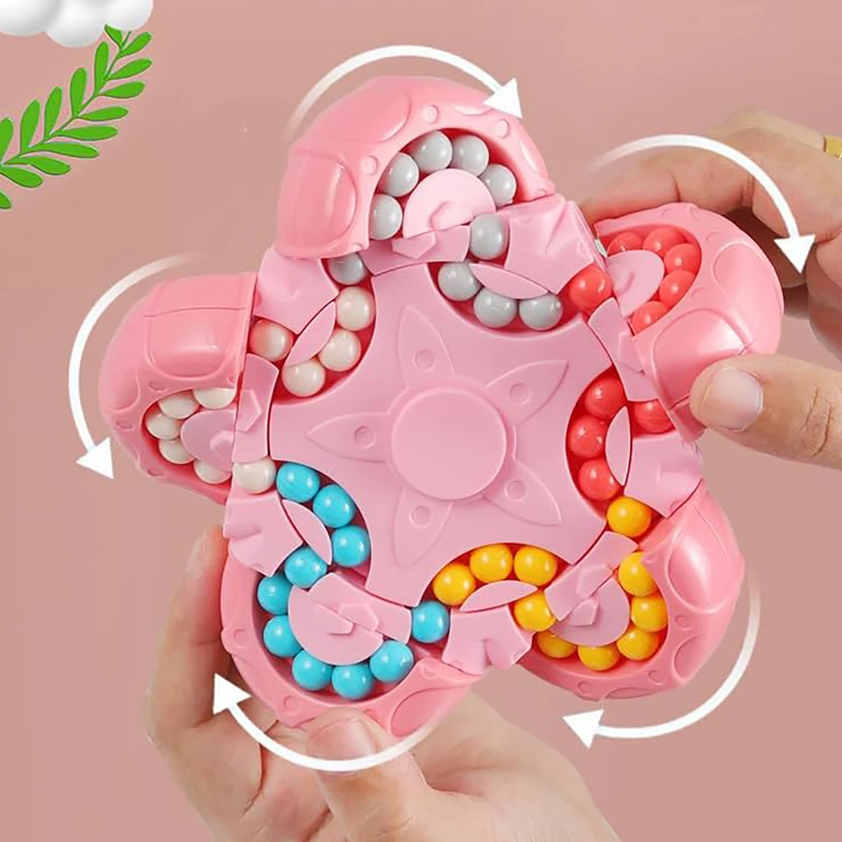 Ten sided rotating interactive magic bean puzzle flip, fingertip top decompression toy