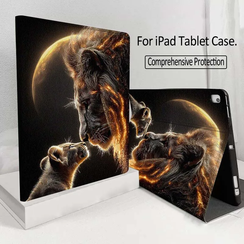 

Lion Cool Art Luxurious For iPad 7 8gen 9gen 10th 11th Pro 11 13 2 12.9 10.9 10.2 9.7 2025 2024 2021 Tablet Case Gift