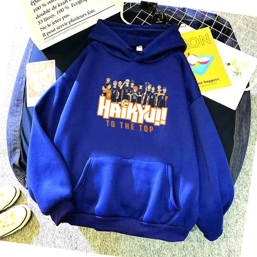 New Japan Anime Volleyball Haikyuu Manga Prints Hoodies Women Hoody Hip Hop Fleece Woman Sweatshirts Pullovers Clothing Unisex