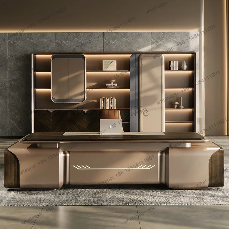 FG European Aesthetic Office Desk Display Modern Computer Decoration Office Desk Reception Storage Meuble Bureau Home Furniture