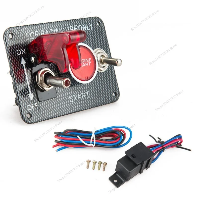 For Automotive Universal Ignition Switch Modified One-button Start Button 12V Racing Engine Power-off Switch Combination Panel