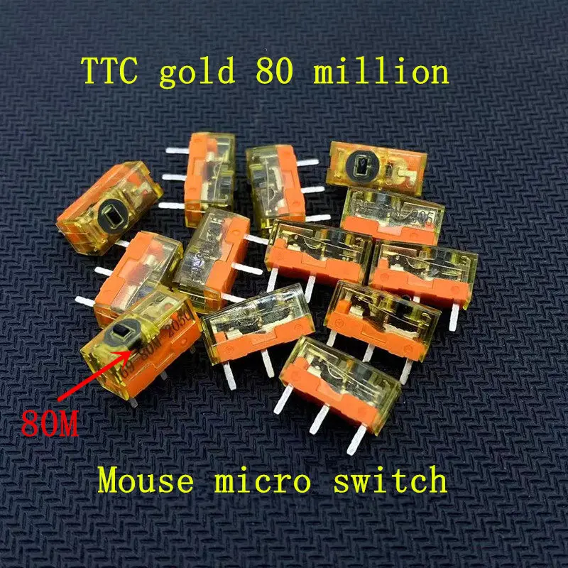 

100PCS New pattern Original TTC dustproof gold series mouse micro switch 3 Pin gold contactor 80 million clicks lifetime