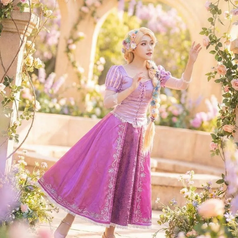 

Anime Princess Cosplay Costume Purple Long Dress Prom Dresses Gown Role Play Outfit for Women Theme Party