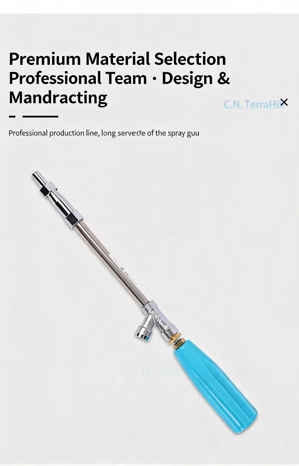 Heavy Duty Agricultural High Pressure Sprayer Accessories, Stainless Steel Boom, Remote Dosing Spray Gun, Thickened Extension