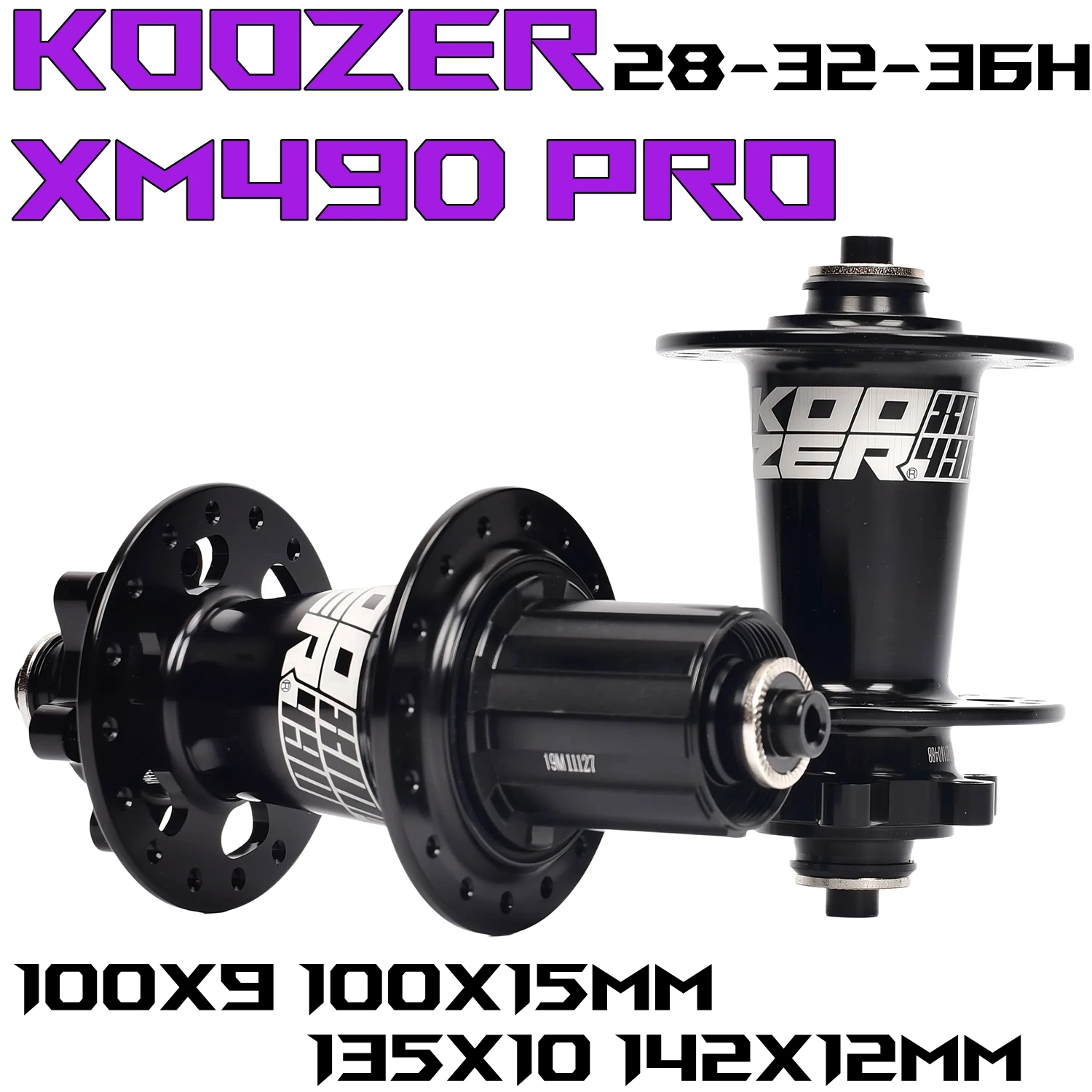 Koozer XM490Pro MTB Hub 28 36 32H مكبح قرصي محور الدراجة الأمامي أو الخلفي |   4 محامل مختومة |   محاور الدراجة المصنوعة من سبائك الألومنيوم ذات 8 إلى 11 سرعة