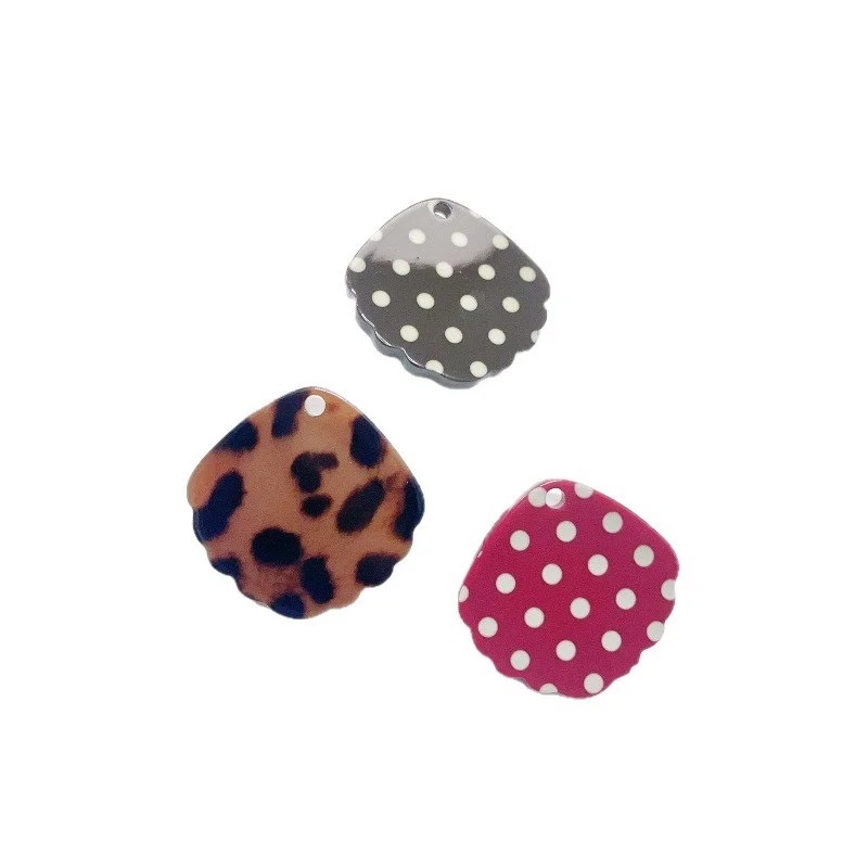 New arrived 46pcs/lot color dots pattern print geometry Irregular square shape acrylic diy jewelry garment hair accessory