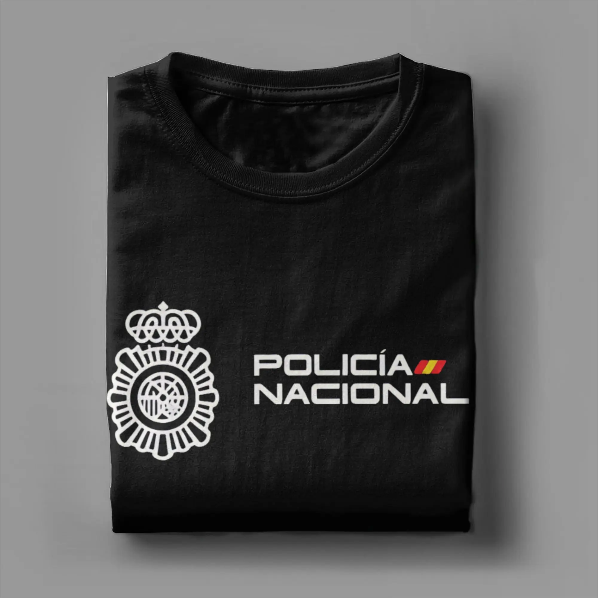 Oversized T Shirt Beach Spanish National Police  Hip Hop T-Shirts  Cotton Tshirt for Men's Y2K Fun Cheap Short Sleeve Tees view 4