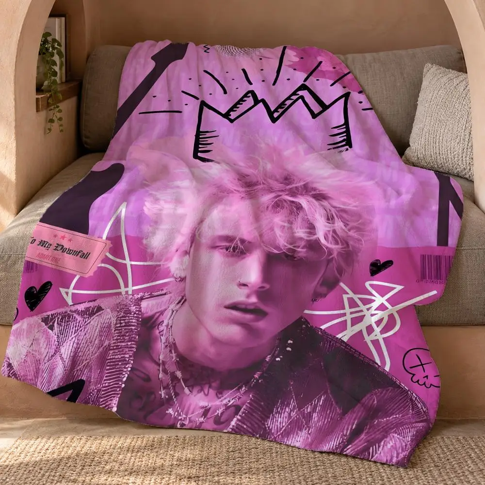 Machine Gun Kelly Throw Double Sided Flannel Throw Blanket Soft Travel Camping Sofa Bed Home