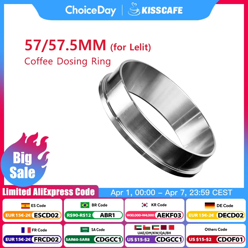 57MM 57.5MM pierścień dozujący kawę stal nierdzewna 304 do lelit lejek Portafilter akcesoria do kawy Espresso narzędzia baristy