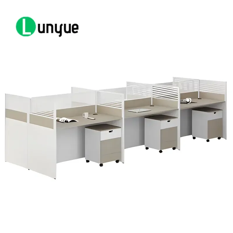 6 Seater Office Desk Workstation Modern Computer Furniture Cluster for 6 Person Staff Desks Table Design