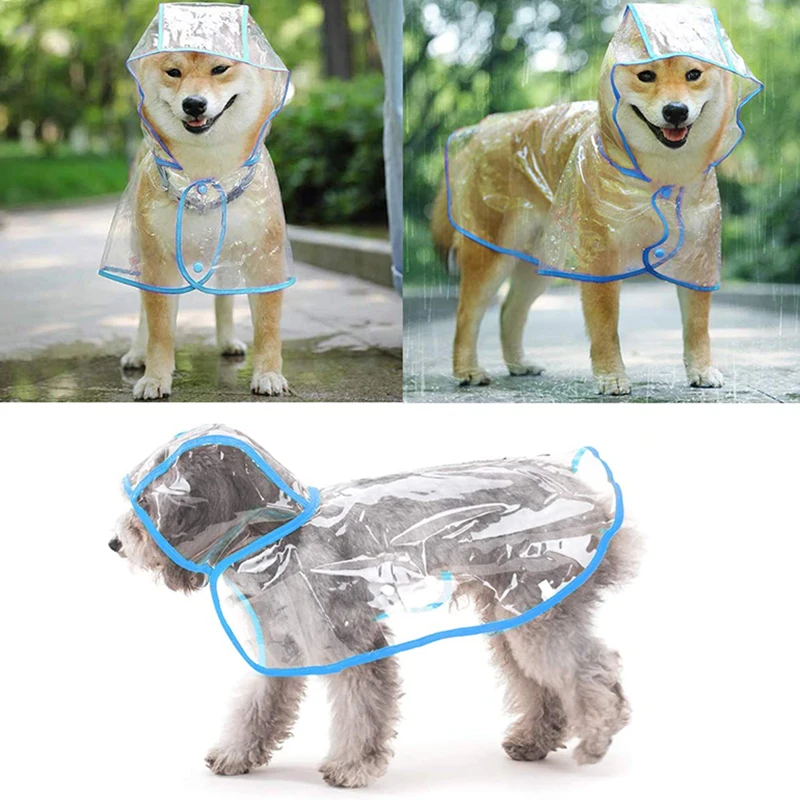 1PC Waterproof Dog Coat Rain Jacket Pet Clothes Puppy Raincoat Transparent Hoody Clothing for Dogs image 3