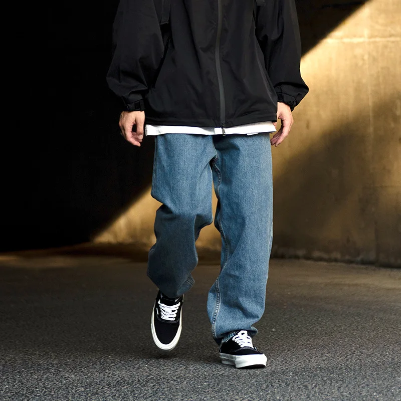 

Джинсы Kapital Vintage Japanese Style, свободного кроя, с эффектом полного напыления, из бамбукового хлопка, с усиленной отделкой, прямые, из плотного хлопка