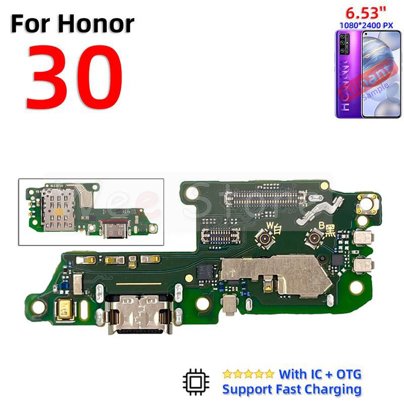 AiinAnt Charger Dock Connector Port Fast Charging Board Flex Cable For Huawei Honor View 30 50 60 Lite Pro SE 30s Phone Parts