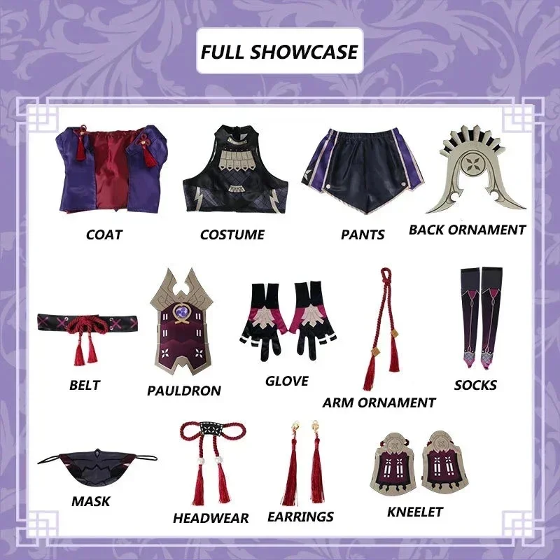 U5GG CyKuki Clothes Game Genshin Impact Kuki Shinobu Cosplay Costume Wig Halloween Carnival Costumes for Wom view 3