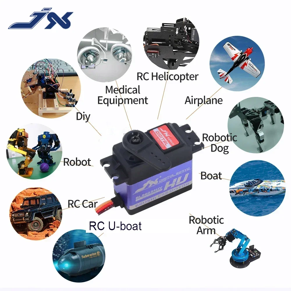 

JX Servo BLS6034HV 34kg 7.4V Brushless HV Metal Gear Digital Servos For RC Cars Crawler RC Boat Robot Airplane Helicopter