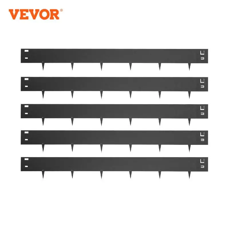 

VEVOR Steel Lawn Edging Metal Landscape Edging 5PCS 3"x39"/4"x39"/5"x39" Black/Gray Garden Border Landscaping & Garden Material
