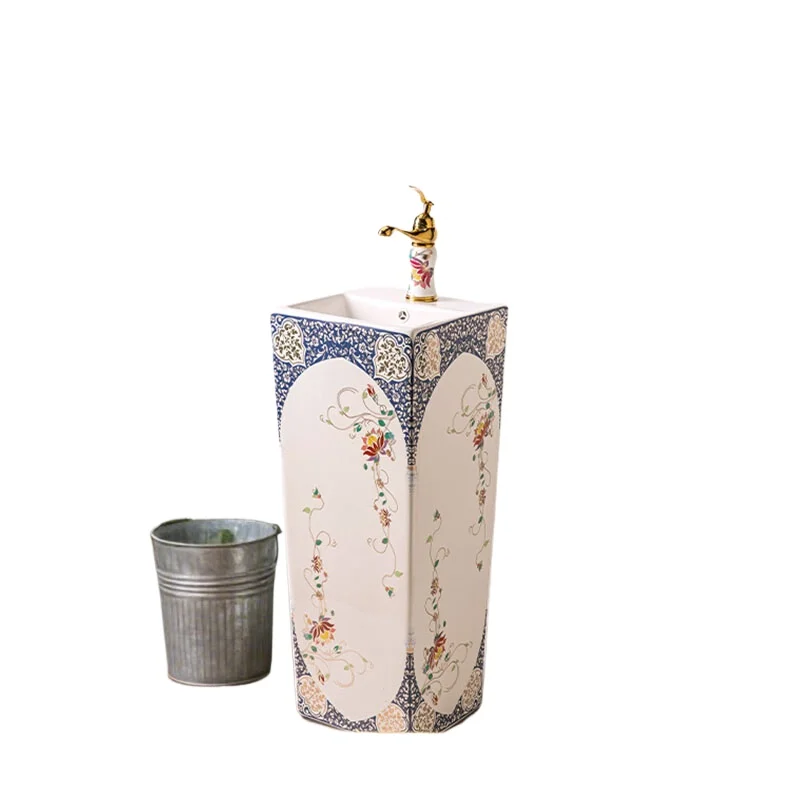 

Garden balcony Vertical wash basin Bathroom column type washbasin Garden column basin Floor type