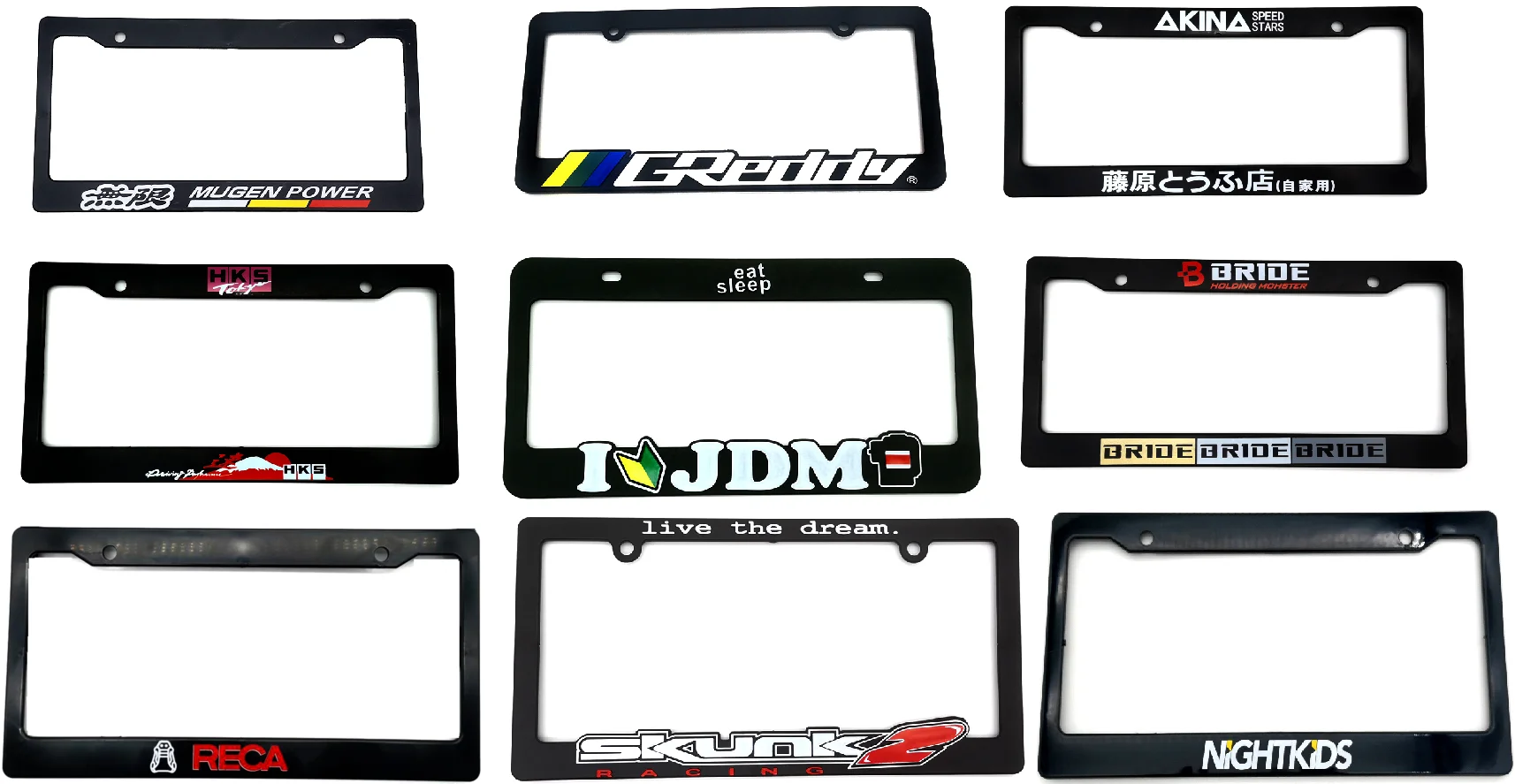 1PCS Car License Plate Frame USA Standard ABS JDM Style For Decoration Auto Number Plate Frame Accessories ﻿