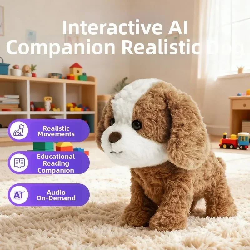 

Robot Puppy 2026 Upgrade Ai плюшевая собака для взрослых Голосовой диалог That Acts Like a Real Puppys Upside Down Walking Barking wag tai