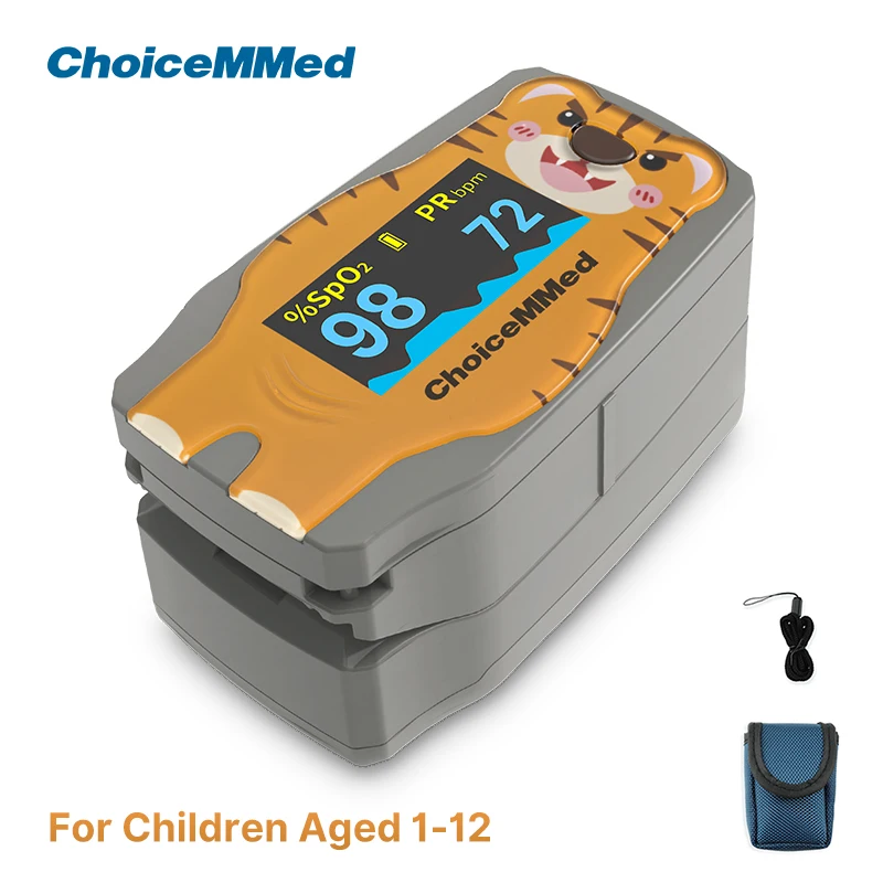 ChoiceMMed Medical Child Finger Pulse Oximeter SPO2 Blood Oxygen Monitor Pediatric Pulse Oxiometer Finger OLED Without Batteries