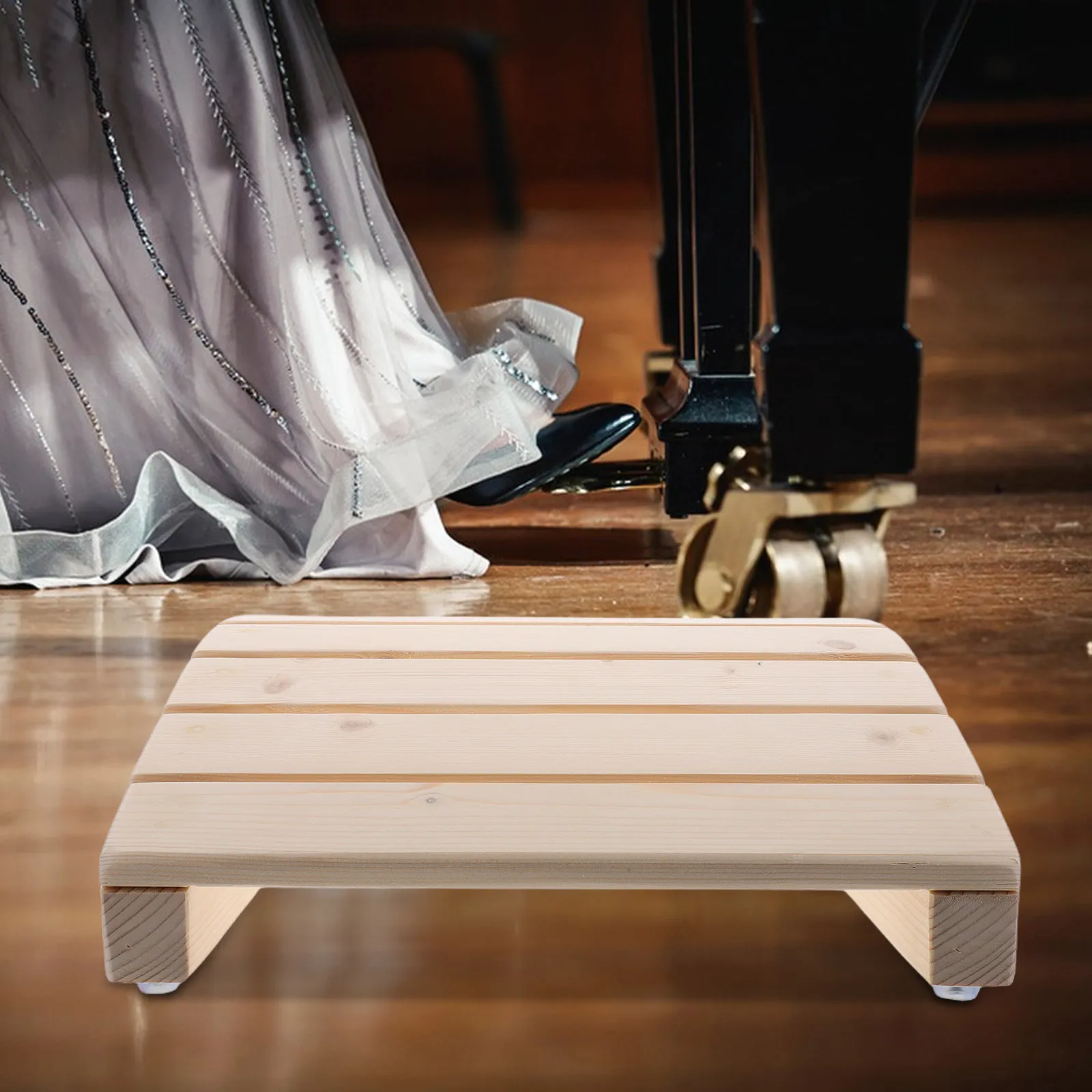 Wooden Piano Stool with Foot Rest – Ergonomic Adjustable Piano Bench for Beginners, Home & Studio