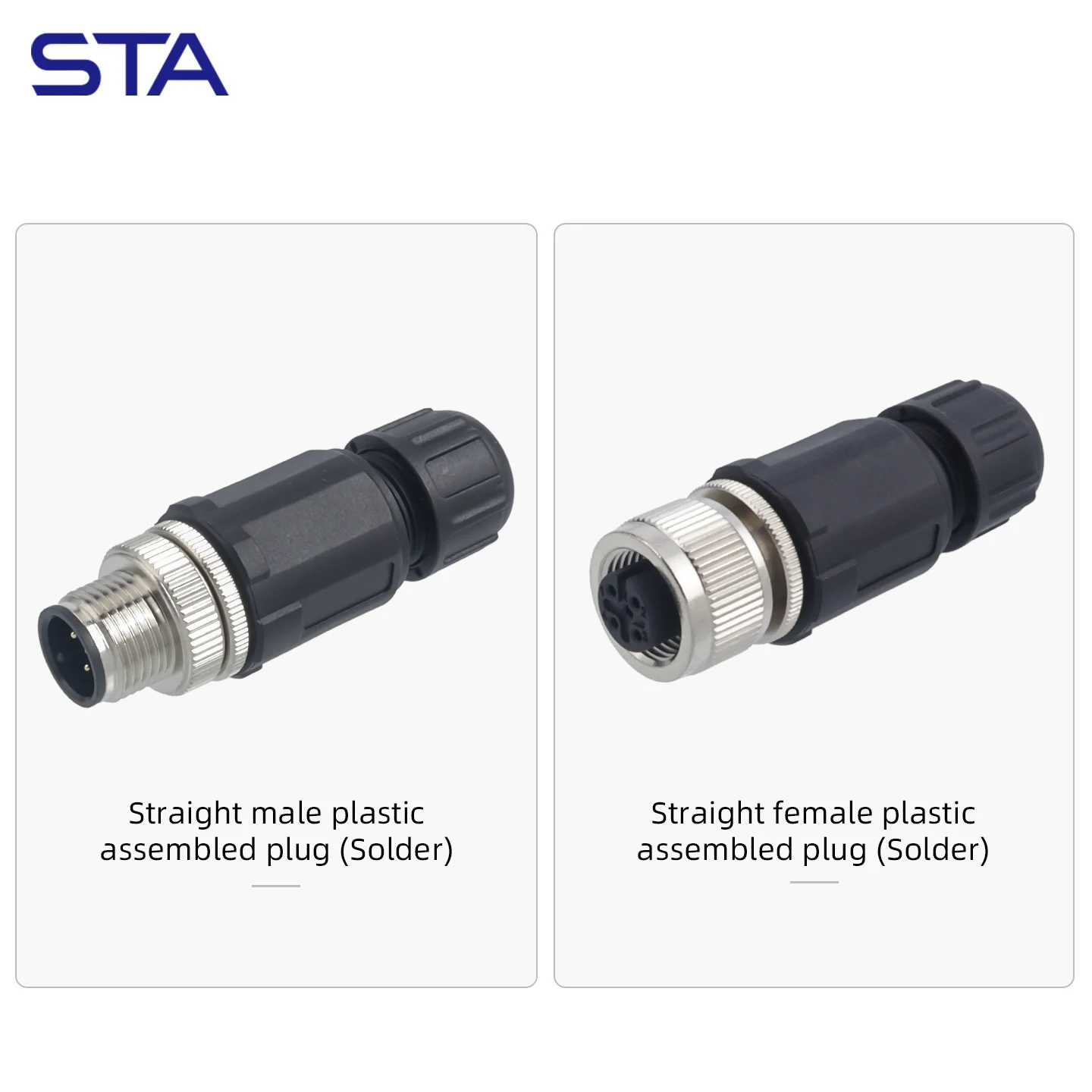 Waterproof IP67 M12 2/3/4/5/6/8/12/17Pins A/B/C/D code Aviation plug male female straight solder type Circular of Connector