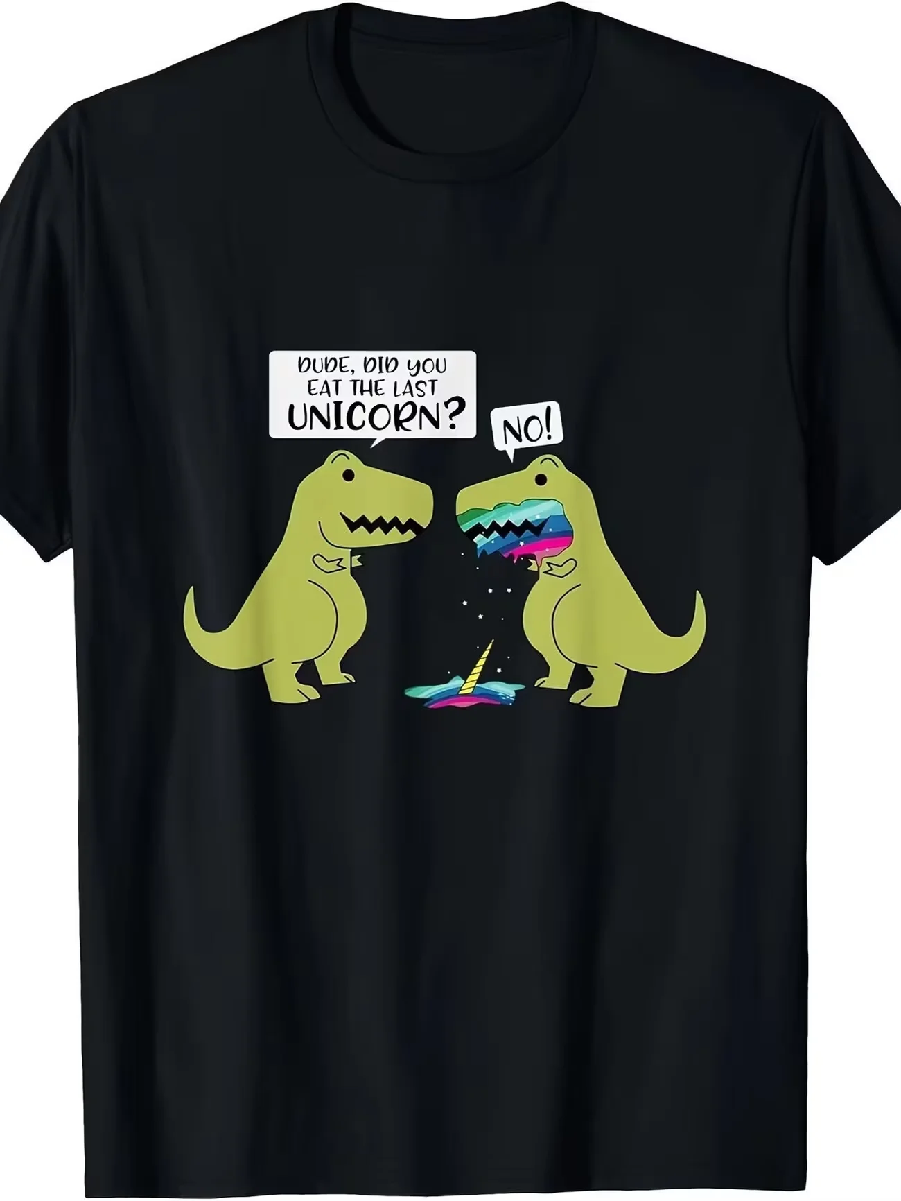 Men's Women Did You Eat The Last Unicorn Dinosaur T Shirt Streetwear Oversized Tee Summer Casual Top Gen Z Alpha Brain Rot Humor