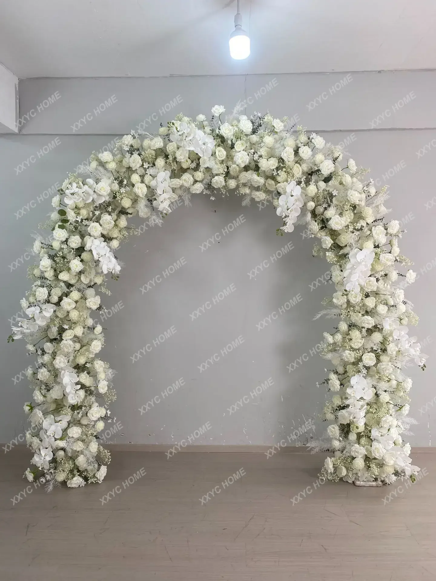 

240CM White Phalaenopsis Round Arched Flower Wedding Decoration Stage Background Decoration Heart Shaped Arched Flower b567