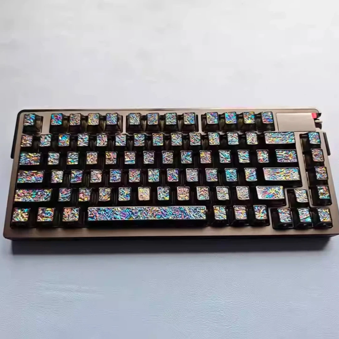 126 PCS Metal Lacquer Keycaps Mixed Colour Finish Original Height Mechanical Keyboard Full Layout GIft Cross-axis Customisable