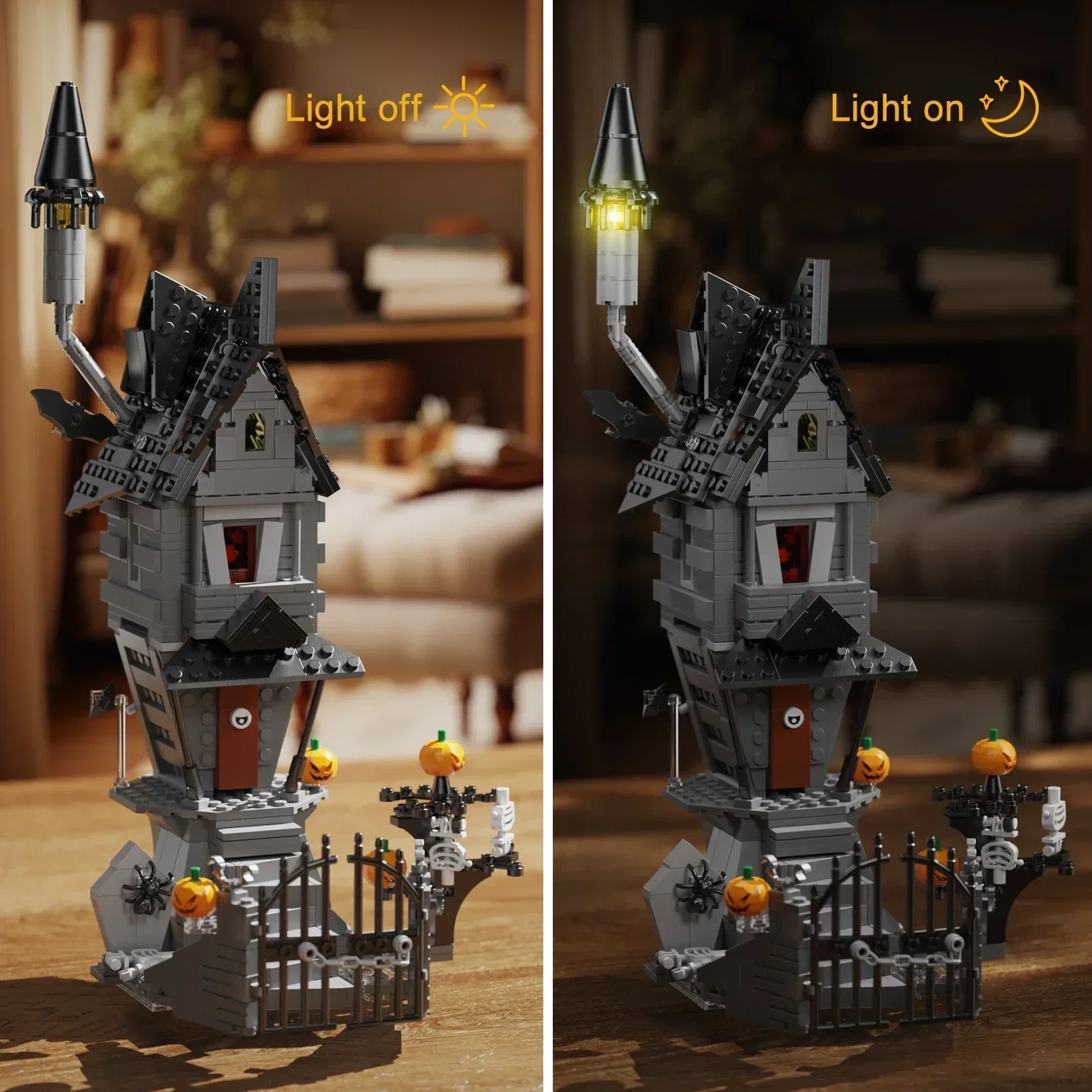 NEW  House-Nightmareal Before Building Blocks Set Ghost Skeleton Hut DIY Bricks Toys Children Christmas Halloween Birthday Gift