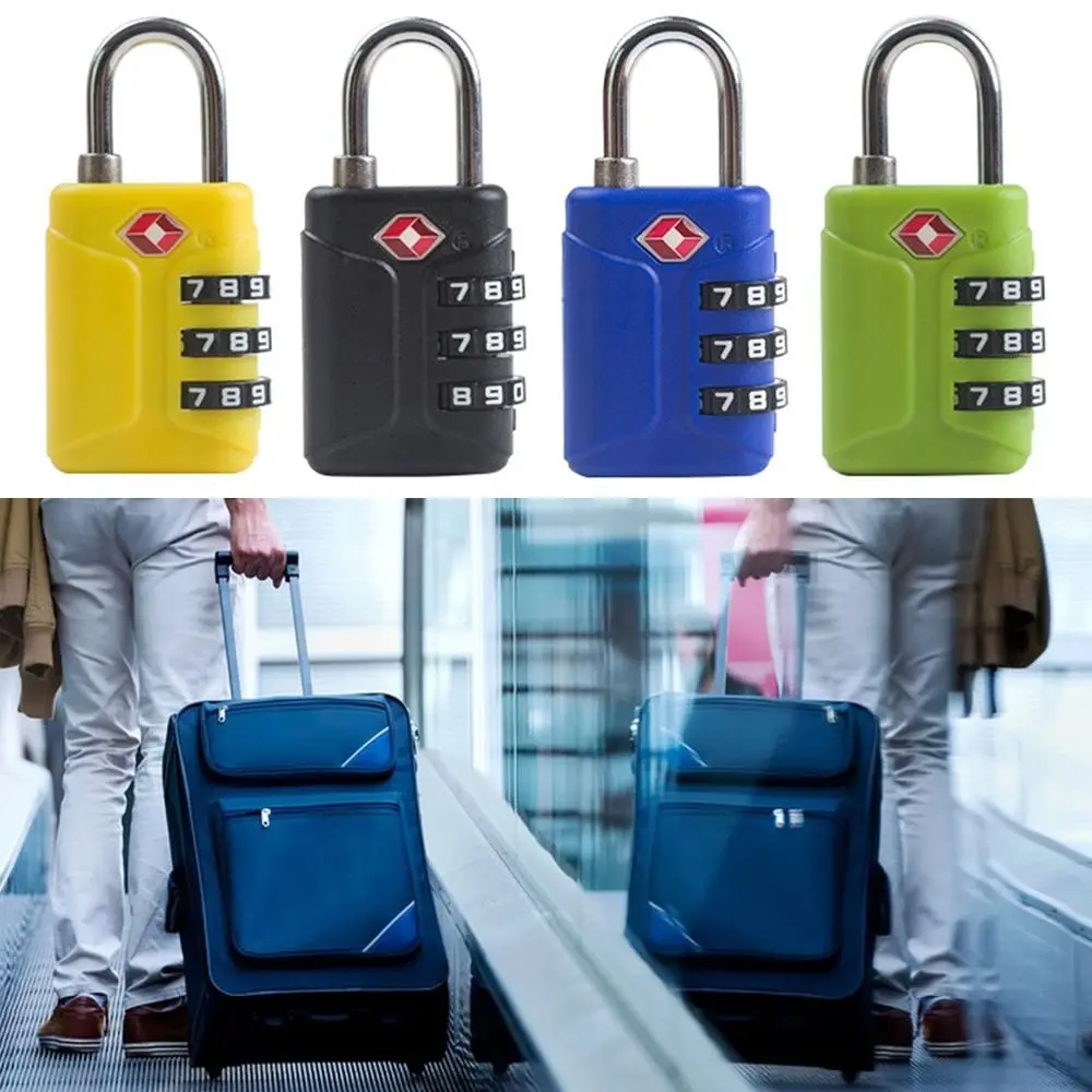 TSA 3 Digit Combination Lock Security Tool Padlock Customs Password Lock Cabinet Locker Suitcase Luggage Coded Lock Travel