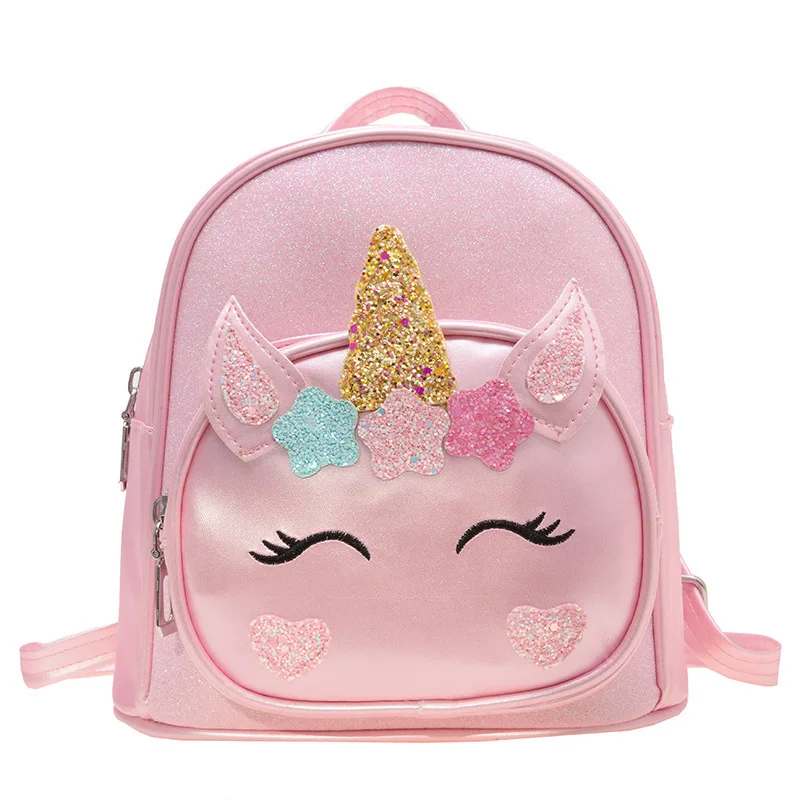 Children\'s Schoolbag Bright Star Unicorn Toddler Cartoon Backpack Cute Boys and Girls Travel Casual PU Waterproof Backpack