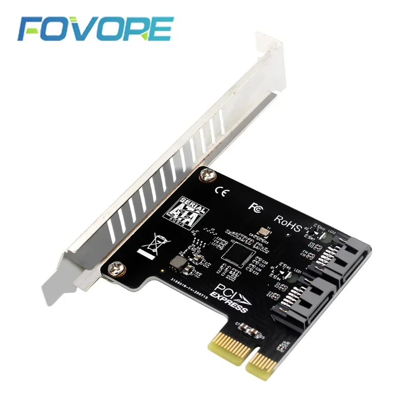 PCIE SATA PCI-E Adapter 5 Port SATA 3.0 6Gbps Controller PCI Express X1 To SATA 3 Expansion Card Riser JMB585 Support Raid