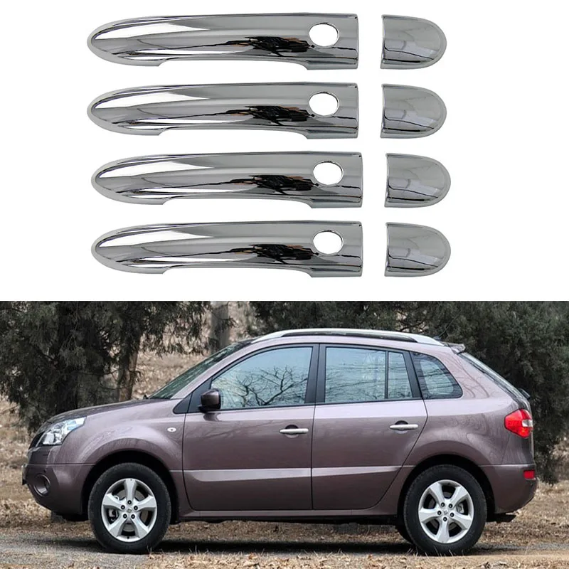 For Renault Koleos 2008~2014 ABS Chrome Fog Light Door Mirror Door Handle Bowl Cover Car Styling Accessories