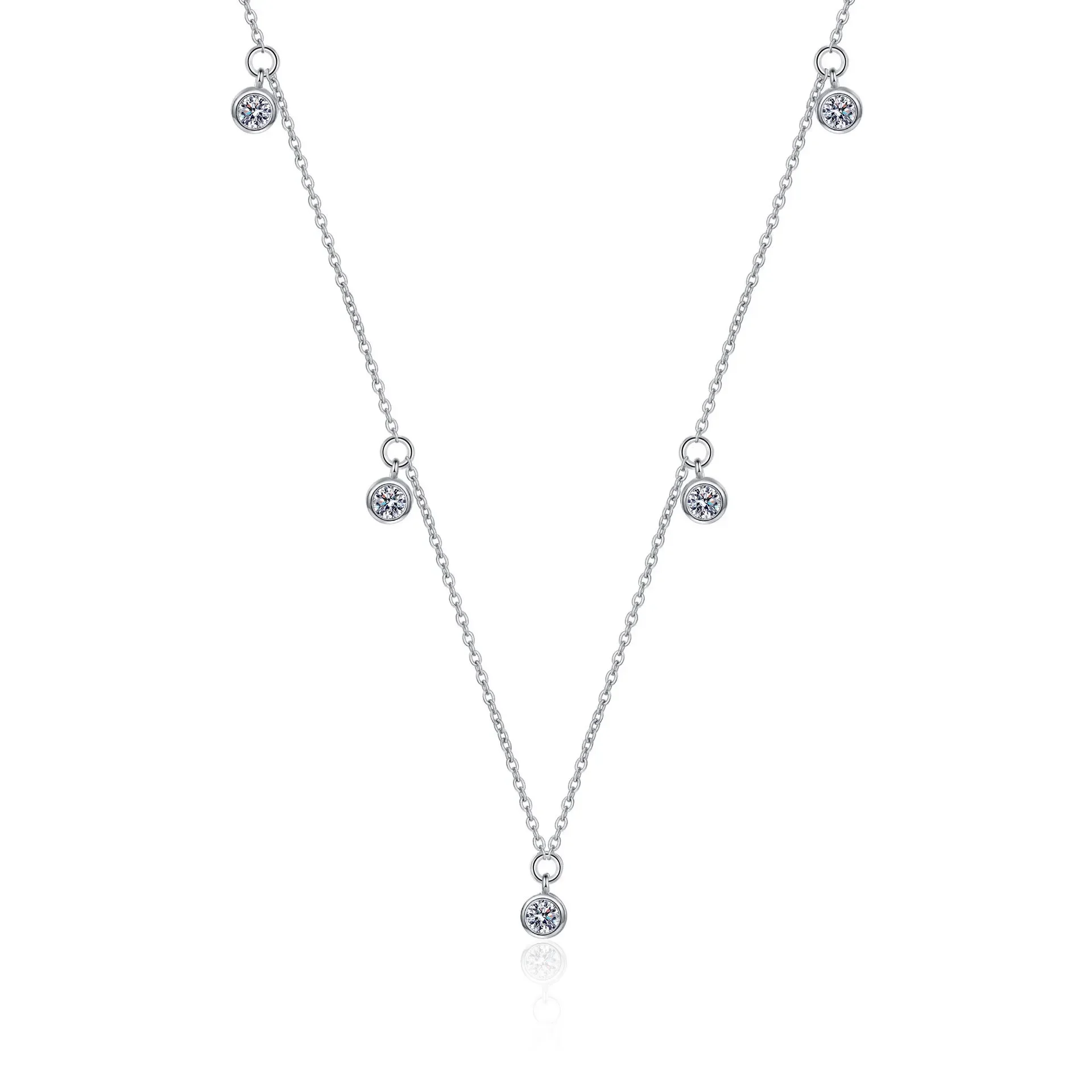 

18K gold necklace 0.5carat moissanite star clavicle chain pt950 platinum necklace diamond pendant