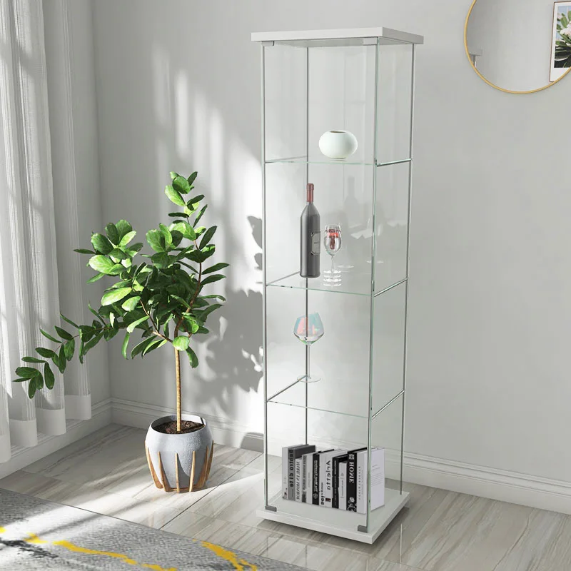 Glass Display Cabinet Transparent Wine Cabinet Figure Display Box