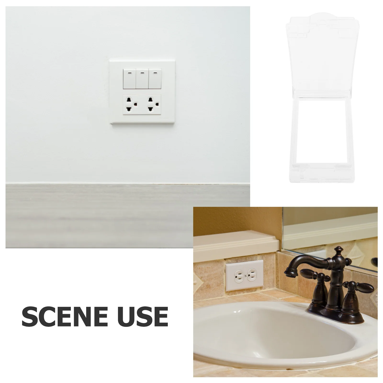 

Waterproof Socket Cover Outlet Hider Wall Plates Durable PP Splashproof Bathroom Accessories Home Improvement Electrical