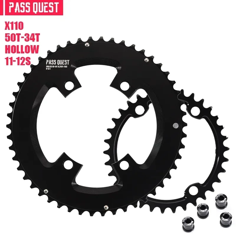 PASS QUEST 110 bcd Kettingblad kettingwiel voor Shimano 105 5800 6800 DA9000 Racefiets kettingblad 48/35 T 50/34 T 52/36 T 53/39 T 54/40 T