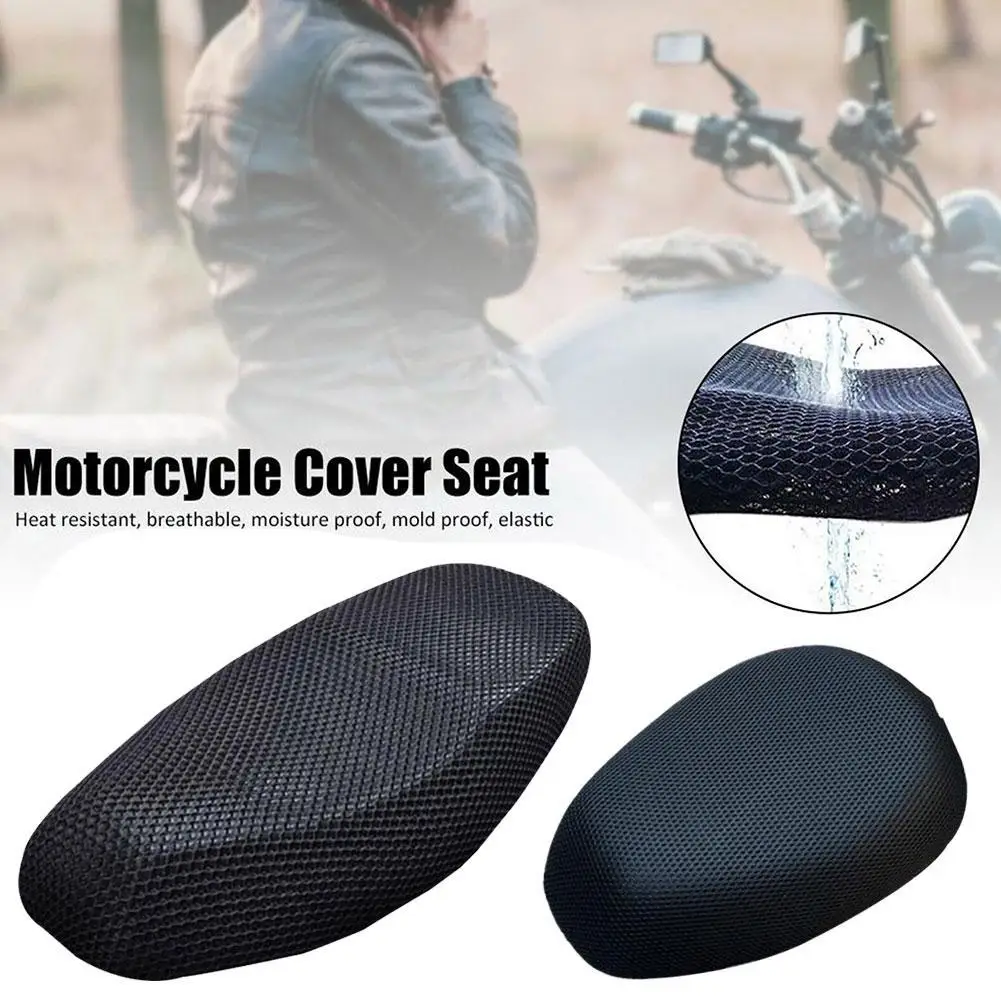 Motorcycle 3D Mesh Fabric Anti-skid Pad Scooter Seat Electric Bike Seat Cover Summer Breathable Covers Cushion Net Cover New