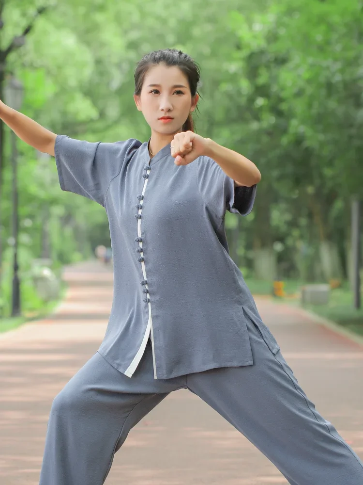 Kun Master Summer Tai Chi Clothes Kung Fu Dress Wushu Clothing Martial Art Uniform Women And Men Unisex 2023 New Short Sleeve