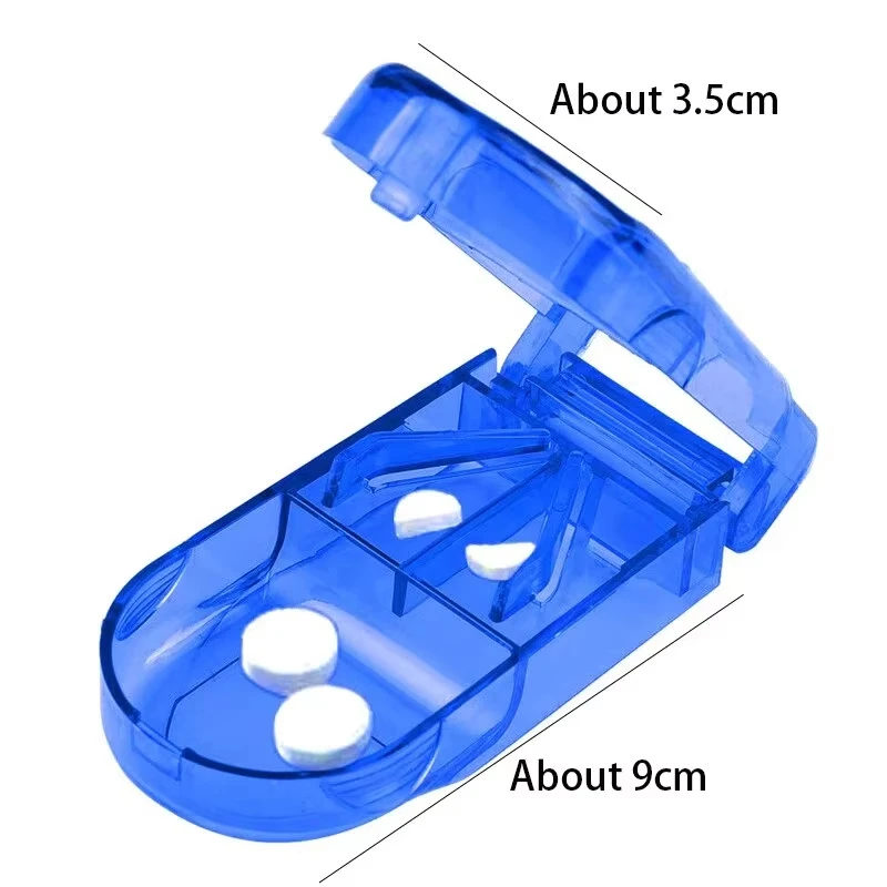 1pc Pill Cutter Medicine Split Box Portable Storage Crusher Travel Home Pill Box Mini Divider Compartment Pill Cutter Case