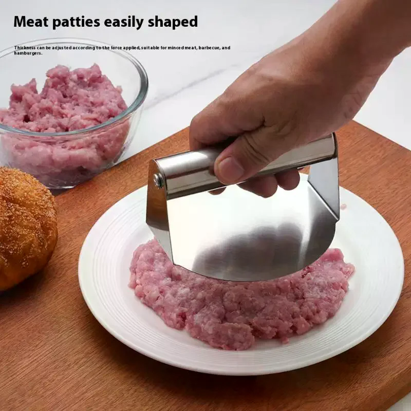 

Stainless Steel Smash Burger Press Hamburger Patties Meat Masher Circular Meat Press Mold For Deli Meats Kitchen Accessories